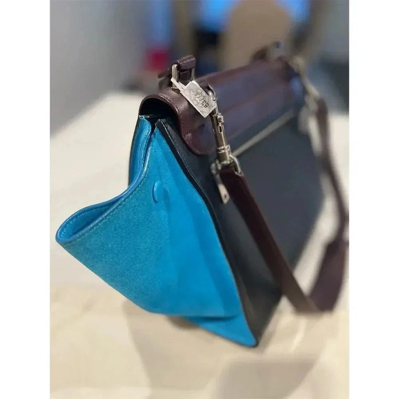 Celine Medium Trapeze Bag Tri-Color Top Handle with Dust Bag - Picture 4 of 13